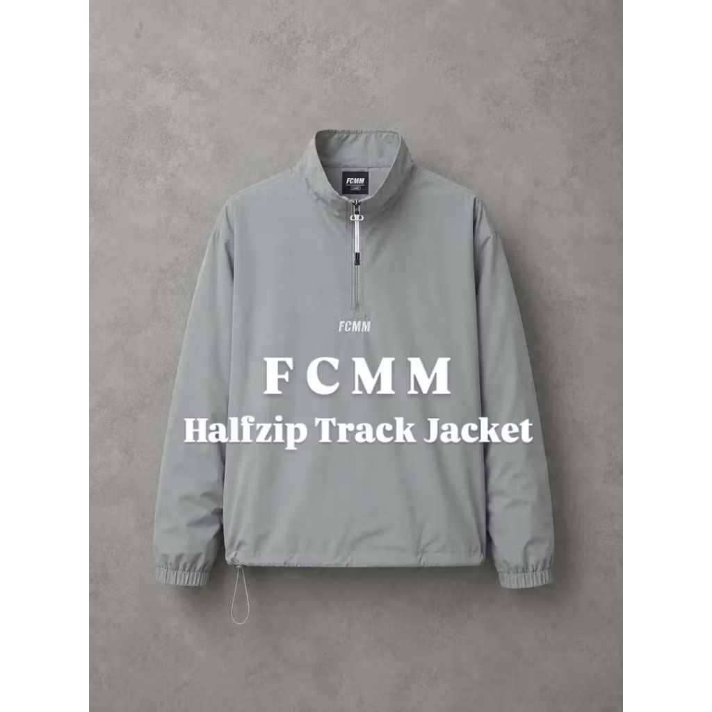 JAKET FCMM MODEL TRACK HALFZIP JACKET ART BORDIR EMBOSH DALEMAN SATU LAYER PRIA/UNISEX BEKASPAKAI