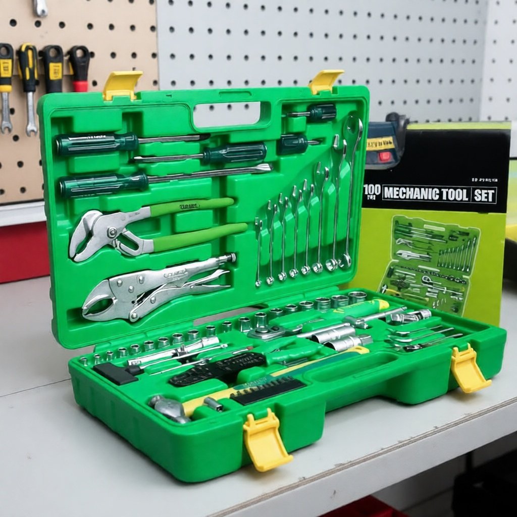 Tekiro Tool Kit Set 100 Pcs/Kunci Shock Set/Ring Pas Set/ObengTang Palu Kunci L