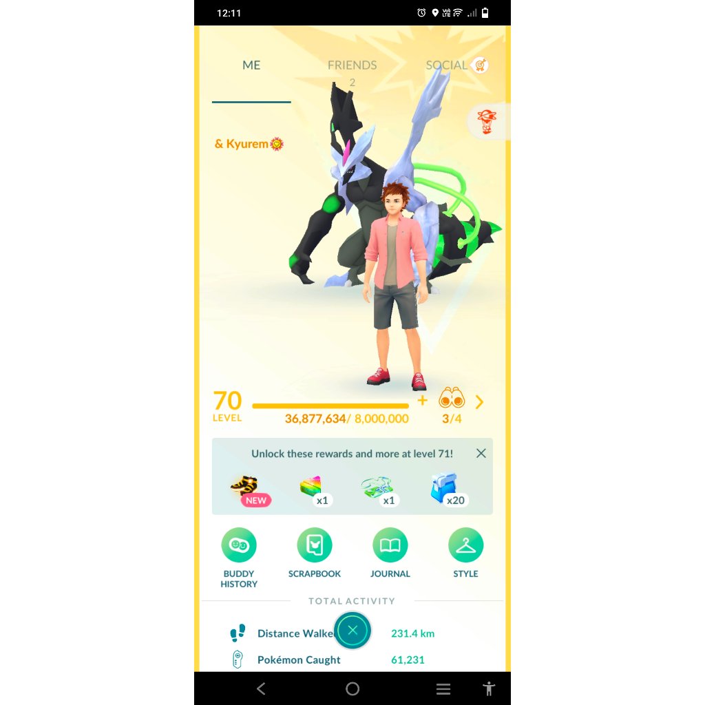 Paket Pokemon Go Siap Pakai (Akun level 70) Shiny Black Kyurem, Fusion Solgaleo, Shiny Primal Kyogre