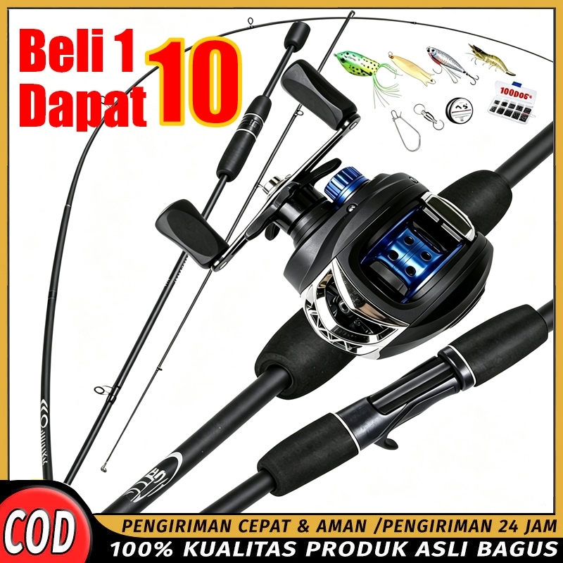 [COD] Joran BC Casting 1.6-2.4M Paket Pancing Lengkap Beli 1 Dapat 10 Set Kuat Untuk Pemula