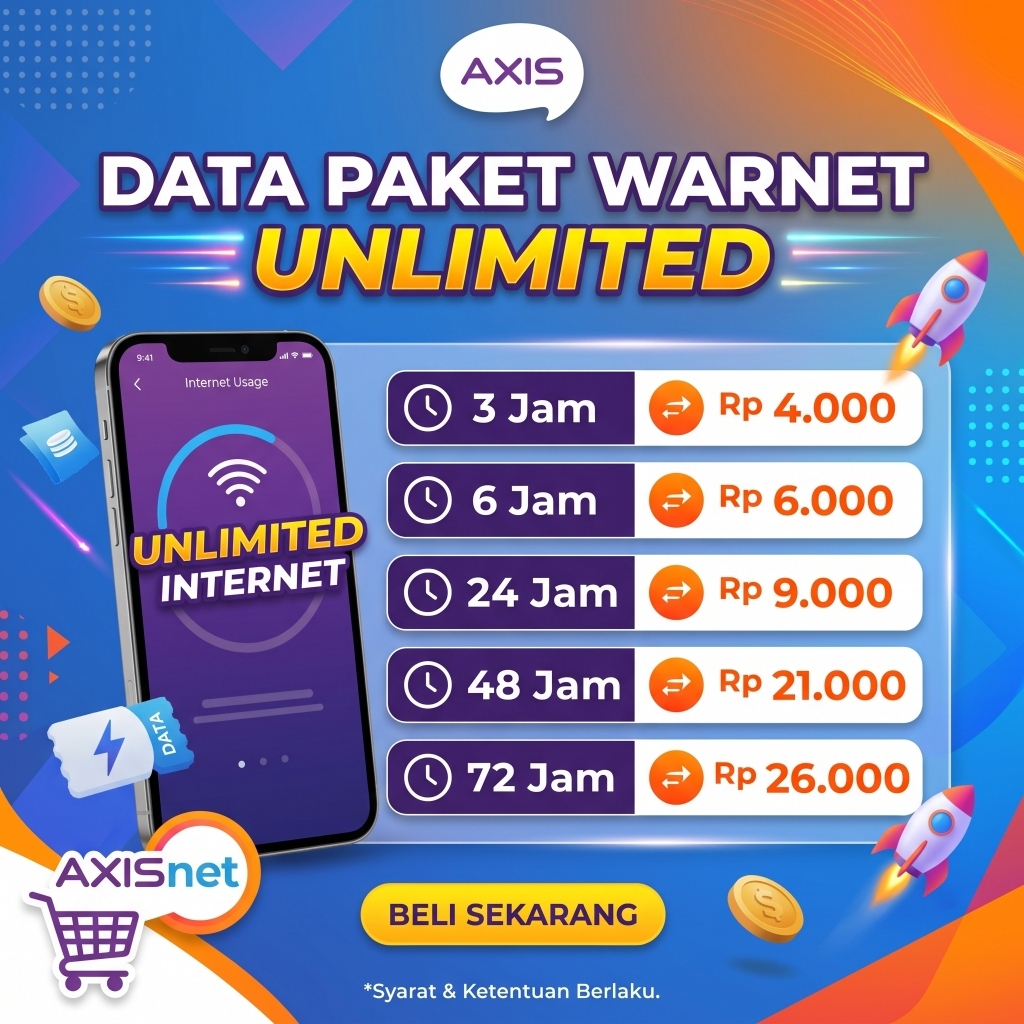 AXIS DATA PAKET WARNET UNLIMITED