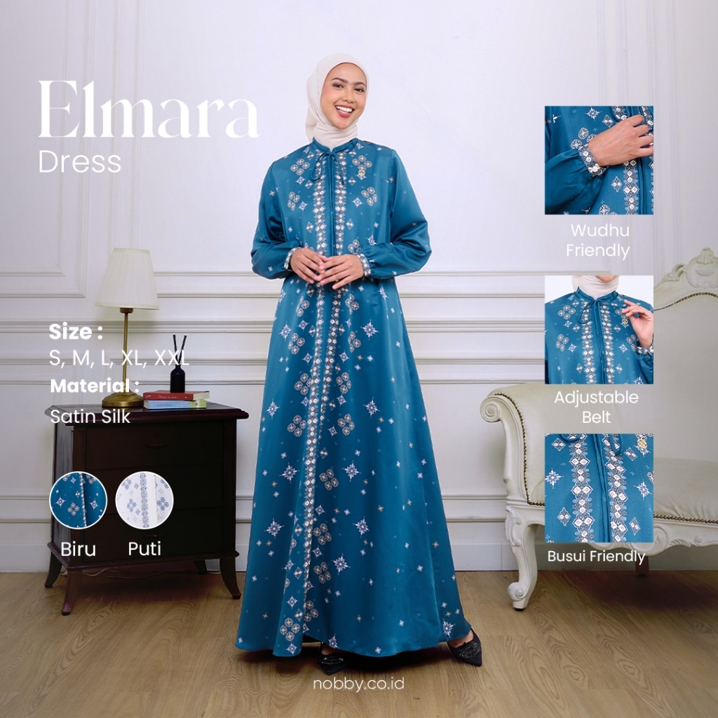 NOBBY - ELMARA DRESS - Gamis Motif Wanita - S-XL