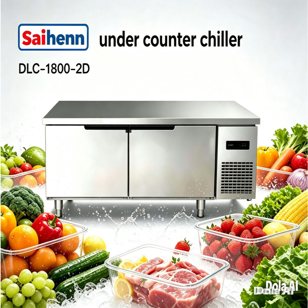 Meja Chiller Stainless DLC-1800-2D | Under Counter Chiller 2 Pintu Kulkas Pendingin Meja Restoran Us
