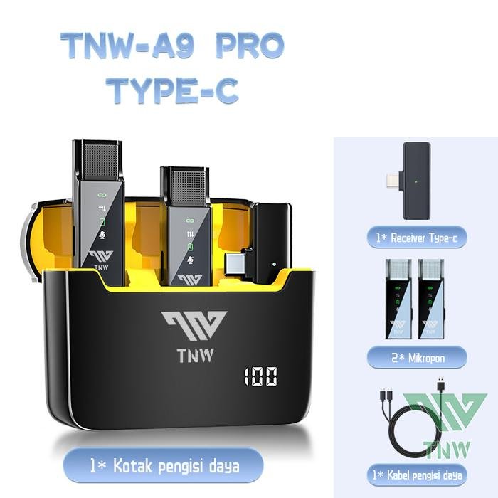 Trend - TNW A9Pro/A8Pro Microphone Wireless Mic Wireless clip on Microphone youtuber suara jernih Mi