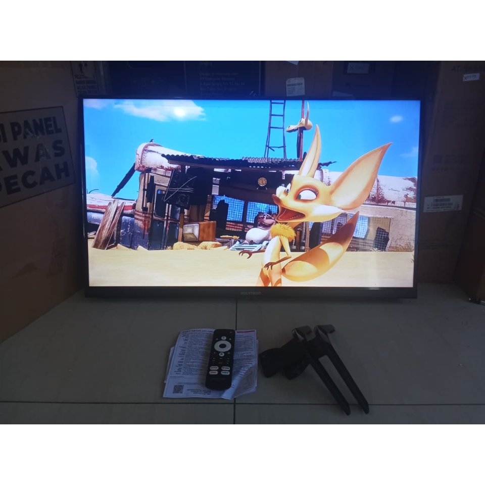GOOGLE TV LED 32INC POLYTRON, REMOTE VOICE. BISA YOUTUBE NETFLIX WIFI DLL, FULL APLIKASI. SUDAH TANP