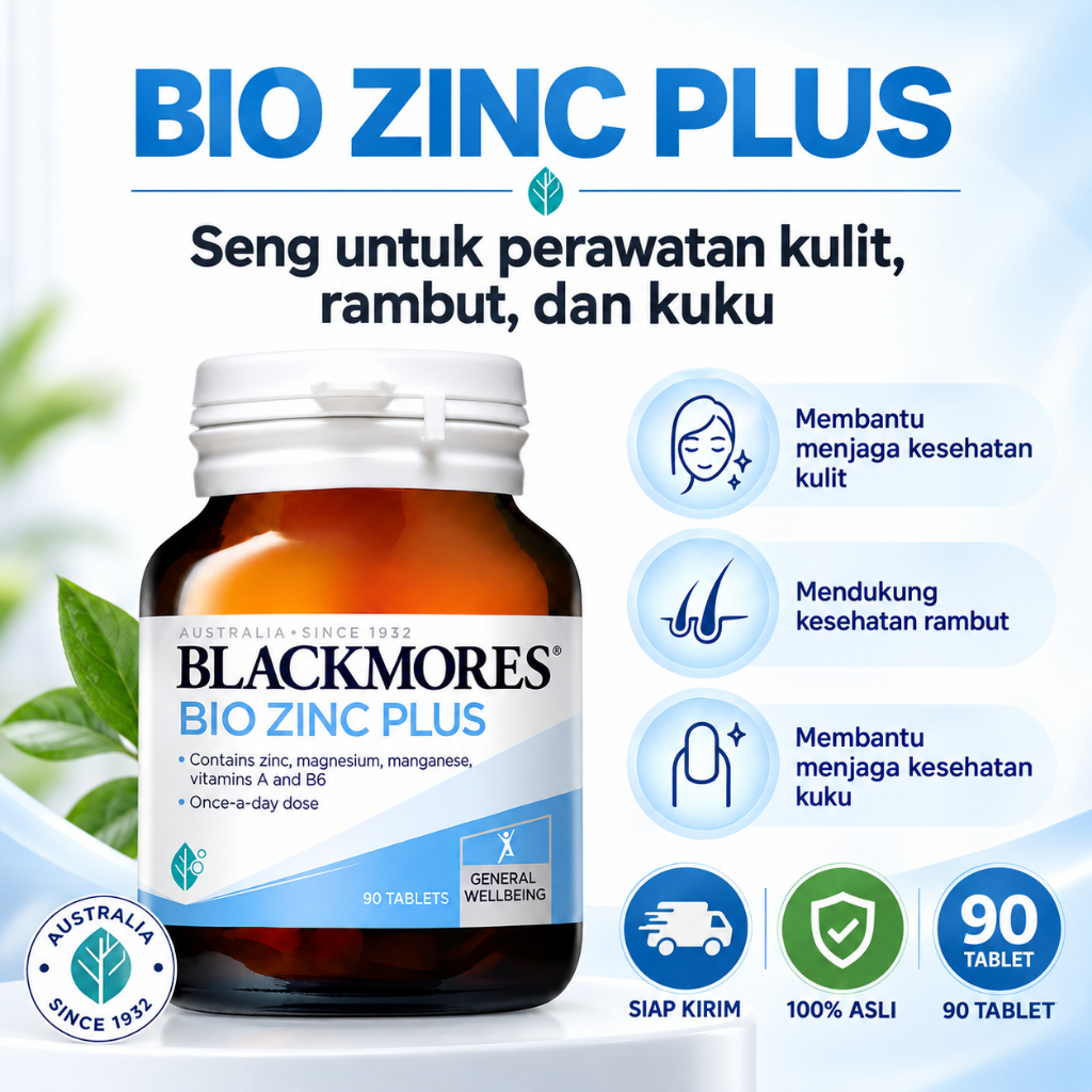 Blackmores Bio Zinc Plus Zinc Vitamin A B6 Nutrisi Harian Pria Wanita