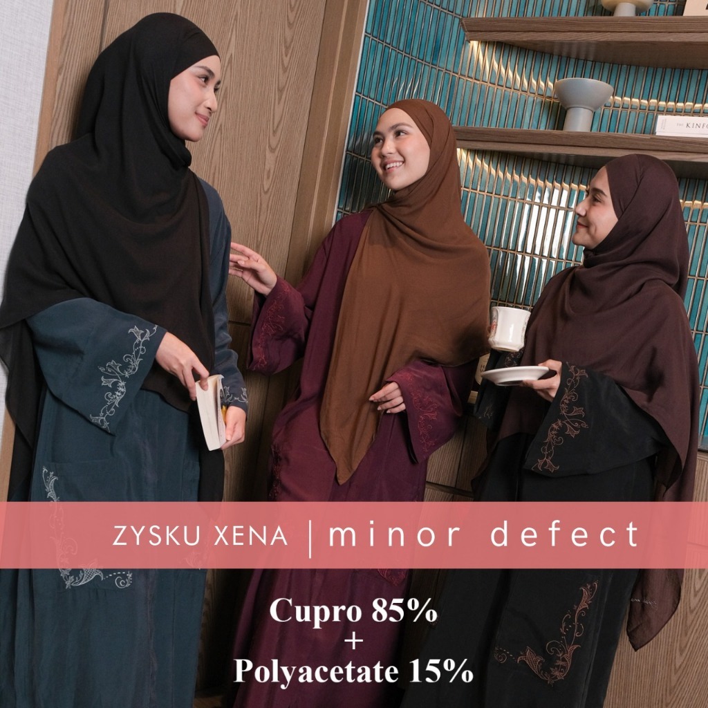 Zysku Xena | Minor Defect | Khaliyah Abaya - 6 Warna | Gamis Syari Cupro ANTI UV Bordir x Nisacookie