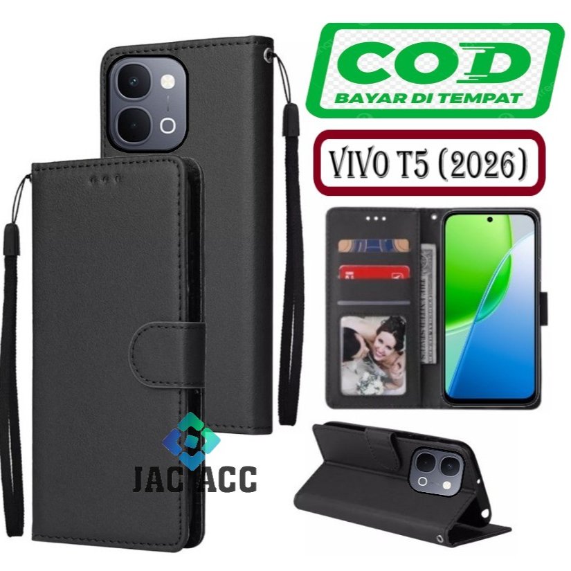 FLIP CASE HP PREMIUM UNTUK VIVO T5 (2026) LEATHER FLIP CASE HP PREMIUM UNTUK VIVO T5 (2026)