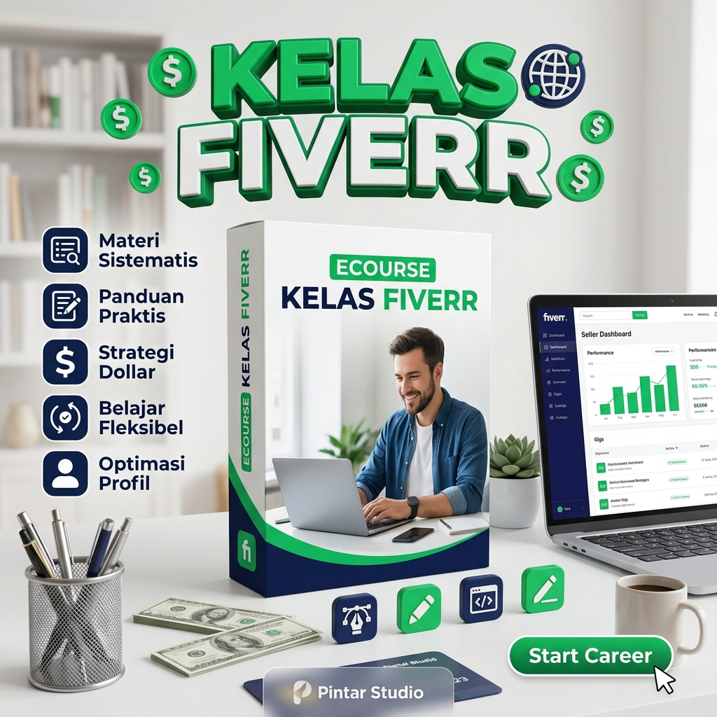 (7) ECOURSE KELAS FIVERR - Panduan Belajar Fiver Step By Step Lengkap Dari Awal Sampai Advanced
