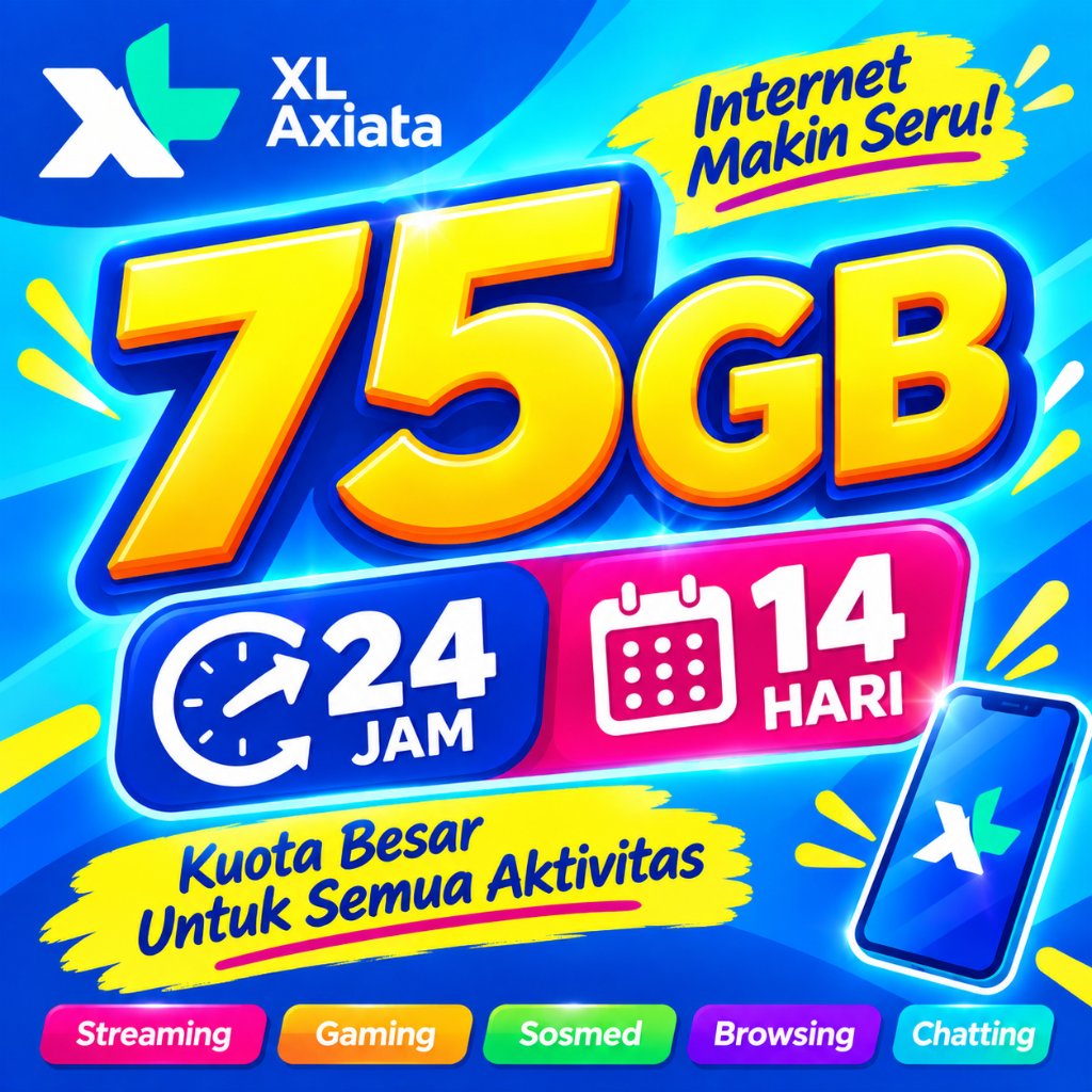XL 75GB 24 Jam 14 Hari Kuota Internet Full Nasional