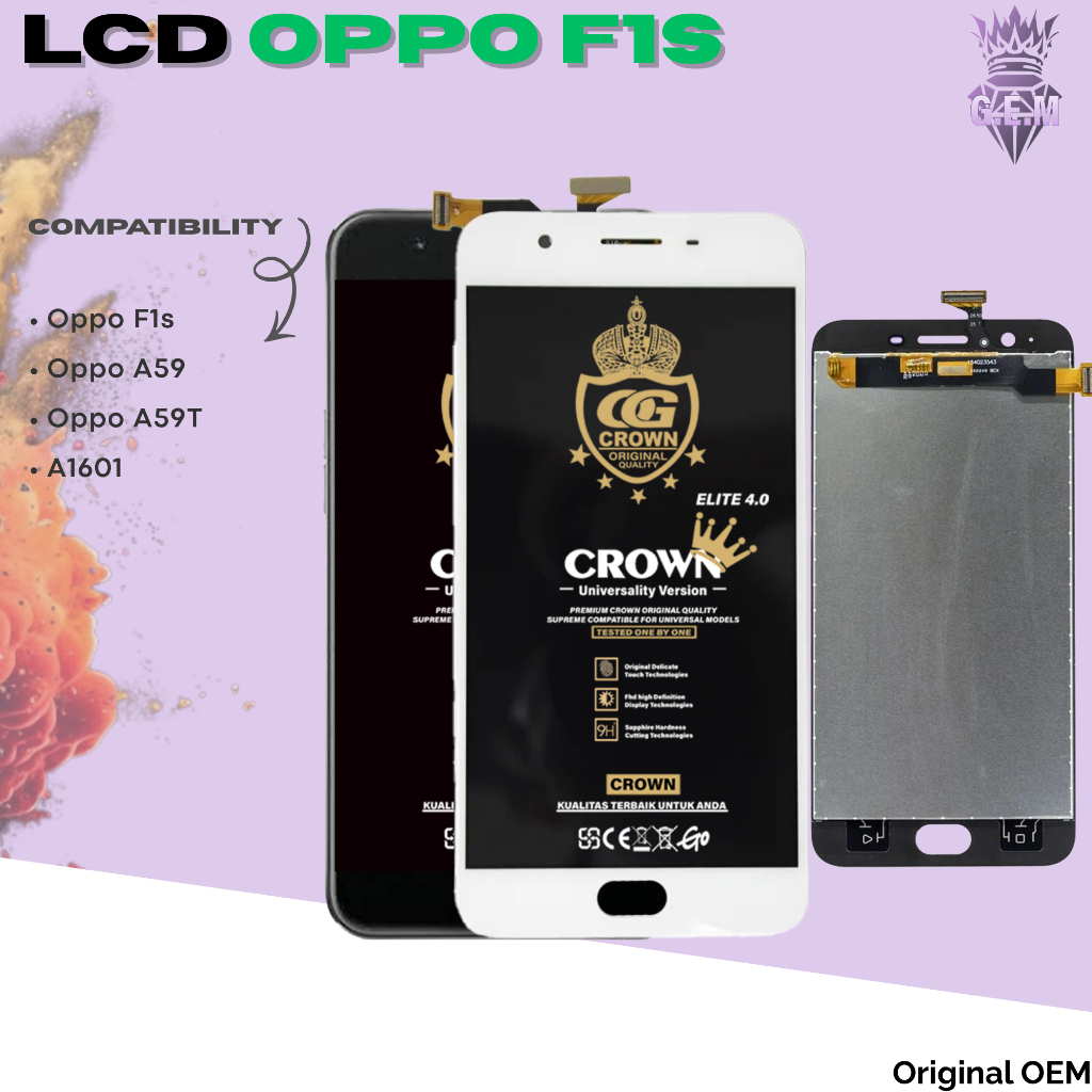 LCD OPPO F1S - OPPO A59 - OPPO A59T - OPPO A1601 TOUCHSCREEN FULLSET COMPLETE ORIGINAL