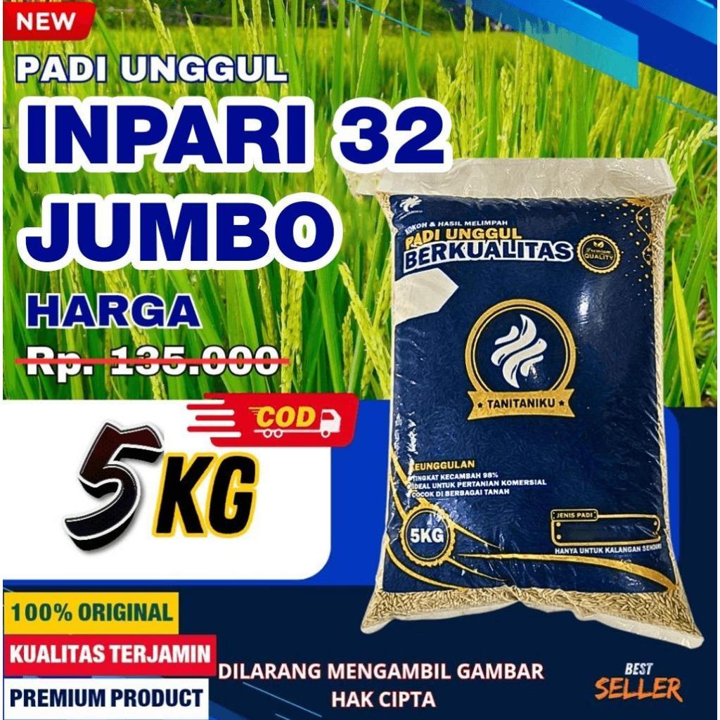 BENIH PADI BIBIT PADI INPARI 32 JUMBO 5 KG KUALITAS SUPER PREMIUM ORIGINAL