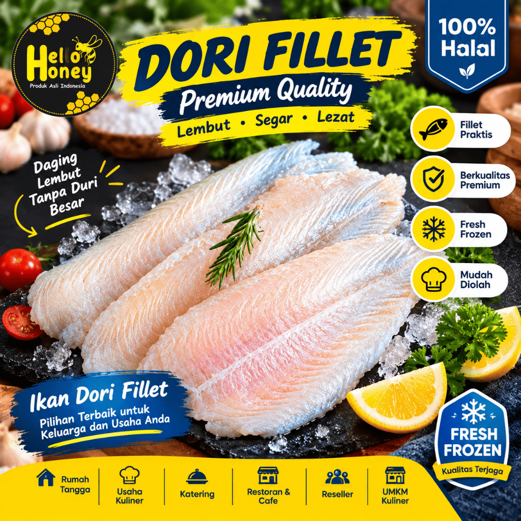 1kg Fillet Ikan Dori Tanpa Tulang / Ikan Dori Fillet 1 Kg Fresh
