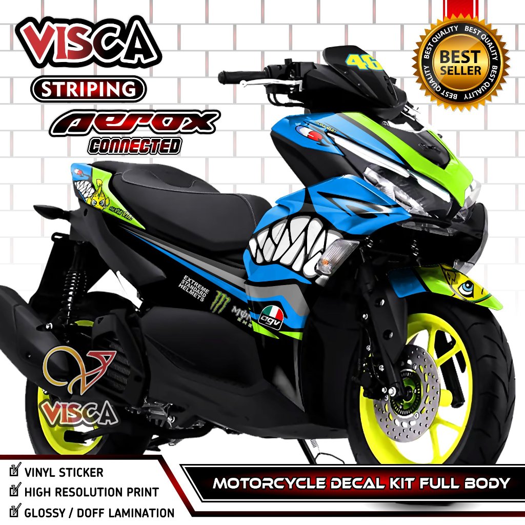 Decal Aerox 155 Connected 2021 2022 Full Body - Stiker Aerox 155 Connected 2021 2022 Keren - Decal A
