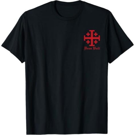 Deus Vult Jerusalem Cross Order of the Holy Sepulchre Knight T-Shirt