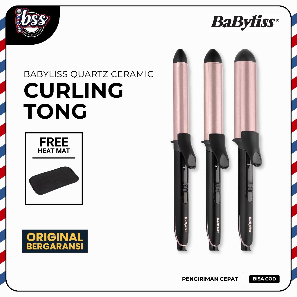 BABYLISS QUARTZ CERAMIC CURLING TONG LILAC 25 MM / CATOKAN OTOMATIS PUTAR KERITING CURLY RAMBUT KECI
