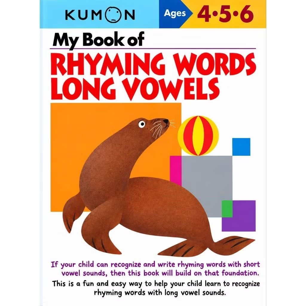 [New/Baru] 83 Halaman Buku Latihan Belajar Bahasa Inggris By KUMON / Rhyming Words Long Vowels / Men