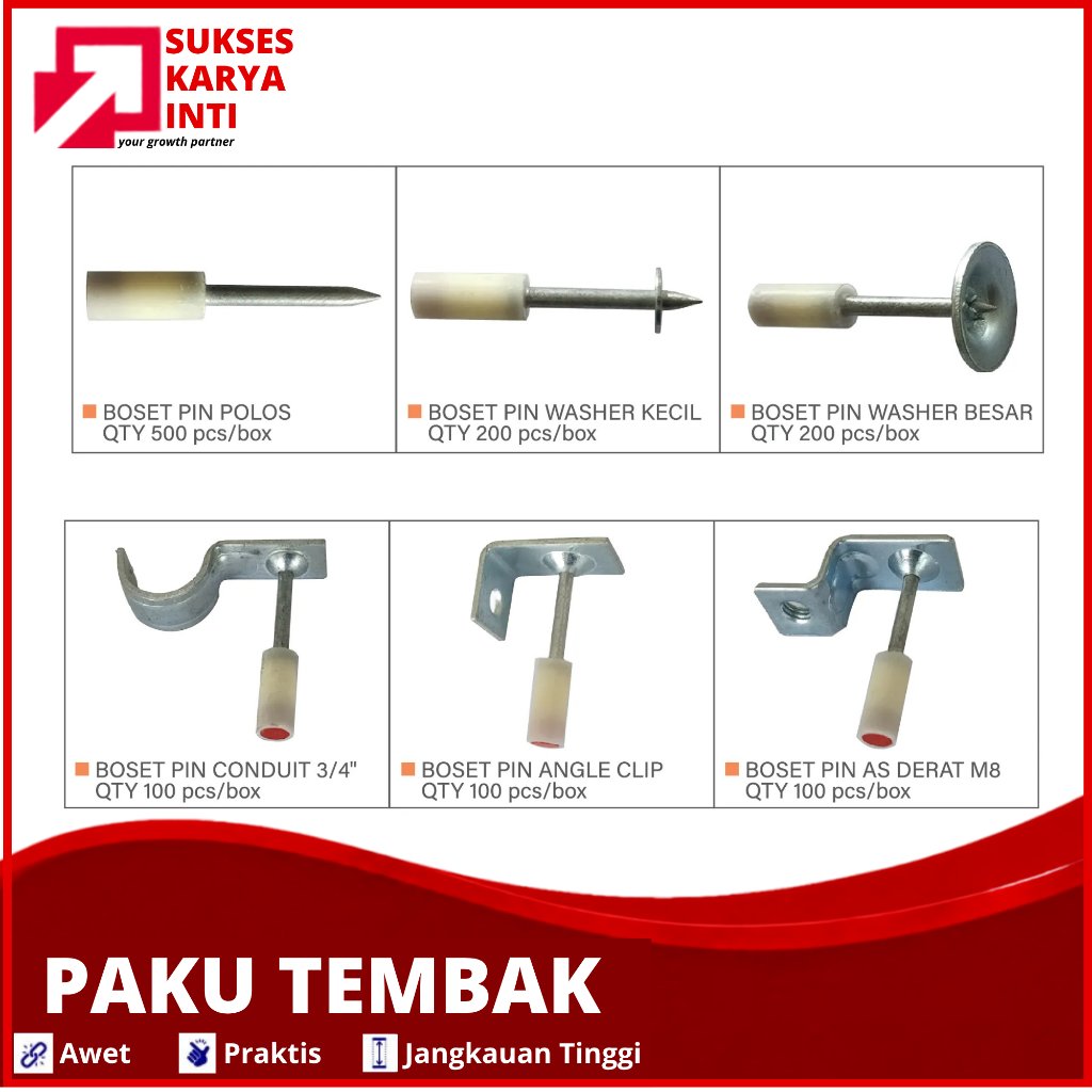 PAKU TEMBAK / BOSET PIN POLOS