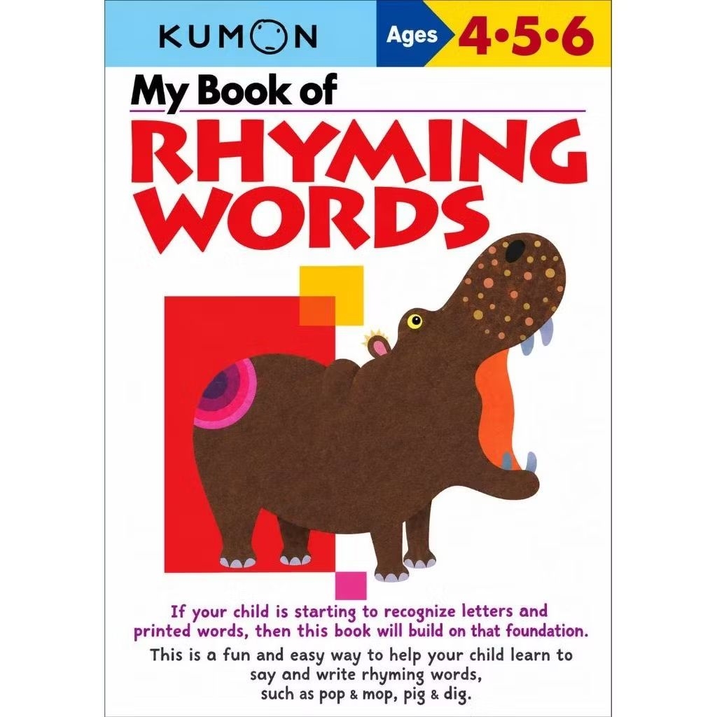 [New/Baru] 80 Halaman Buku Latihan Belajar Bahasa Inggris by KUMON My Book of Rhyming Words Usia 4-6