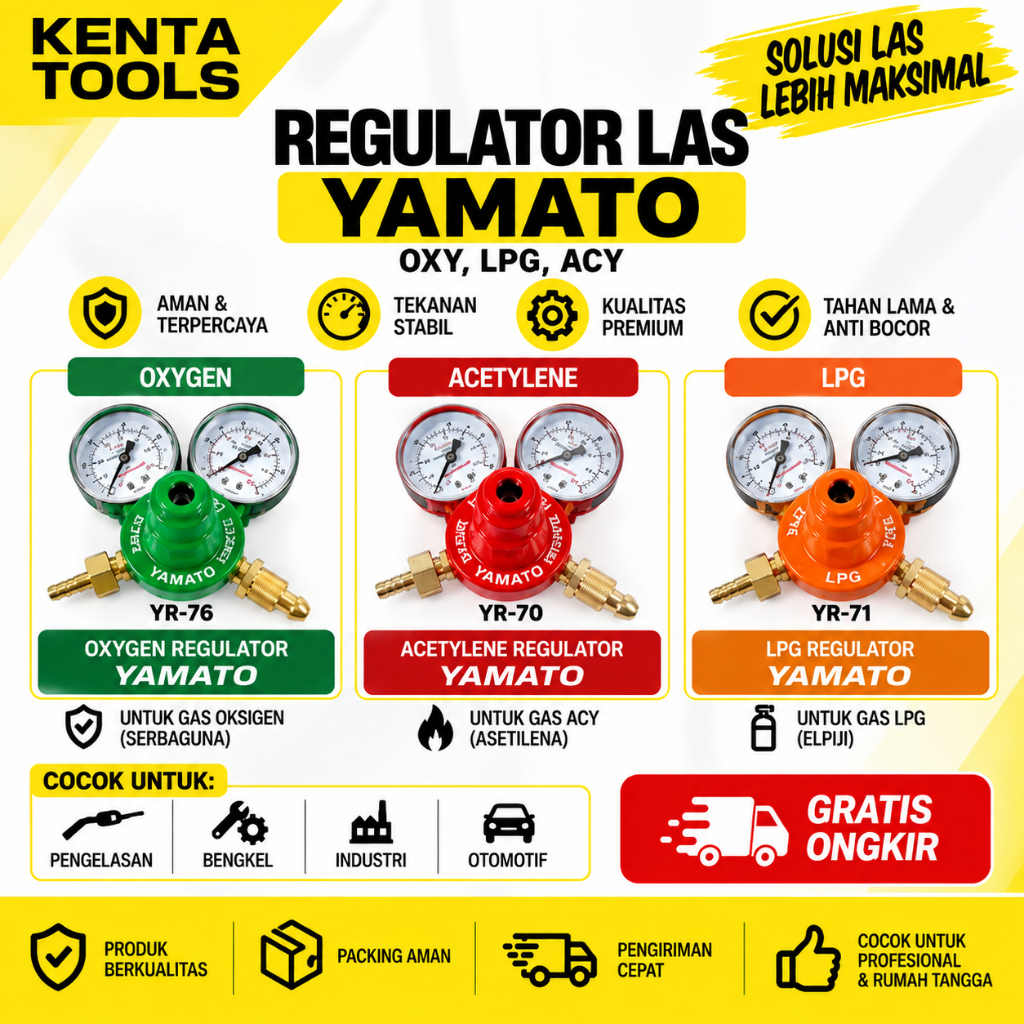 Regulator Las Yamato – Oksigen, Acetylene, LPG