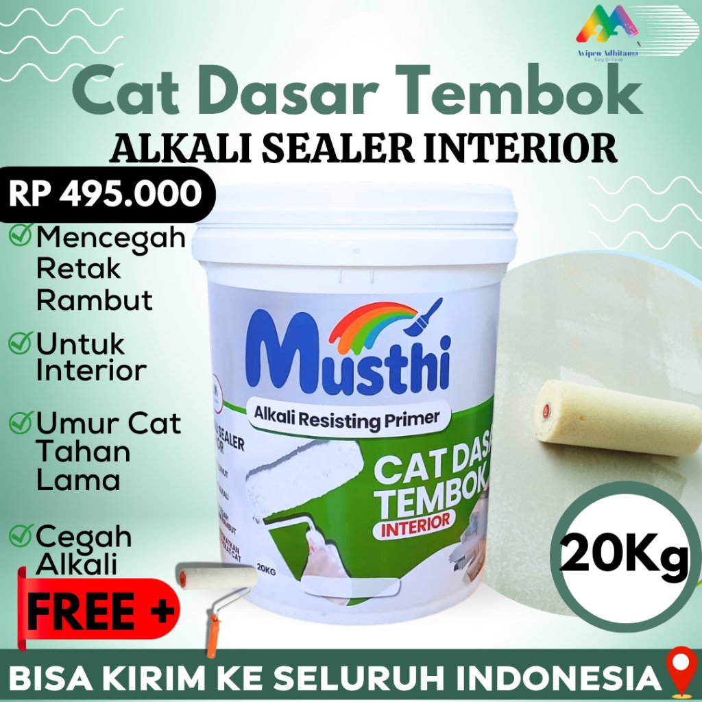 Cat Dasar Tembok Alkali Sealer Interior Musthi Paint 20 Kg Cat Alkali Sealer