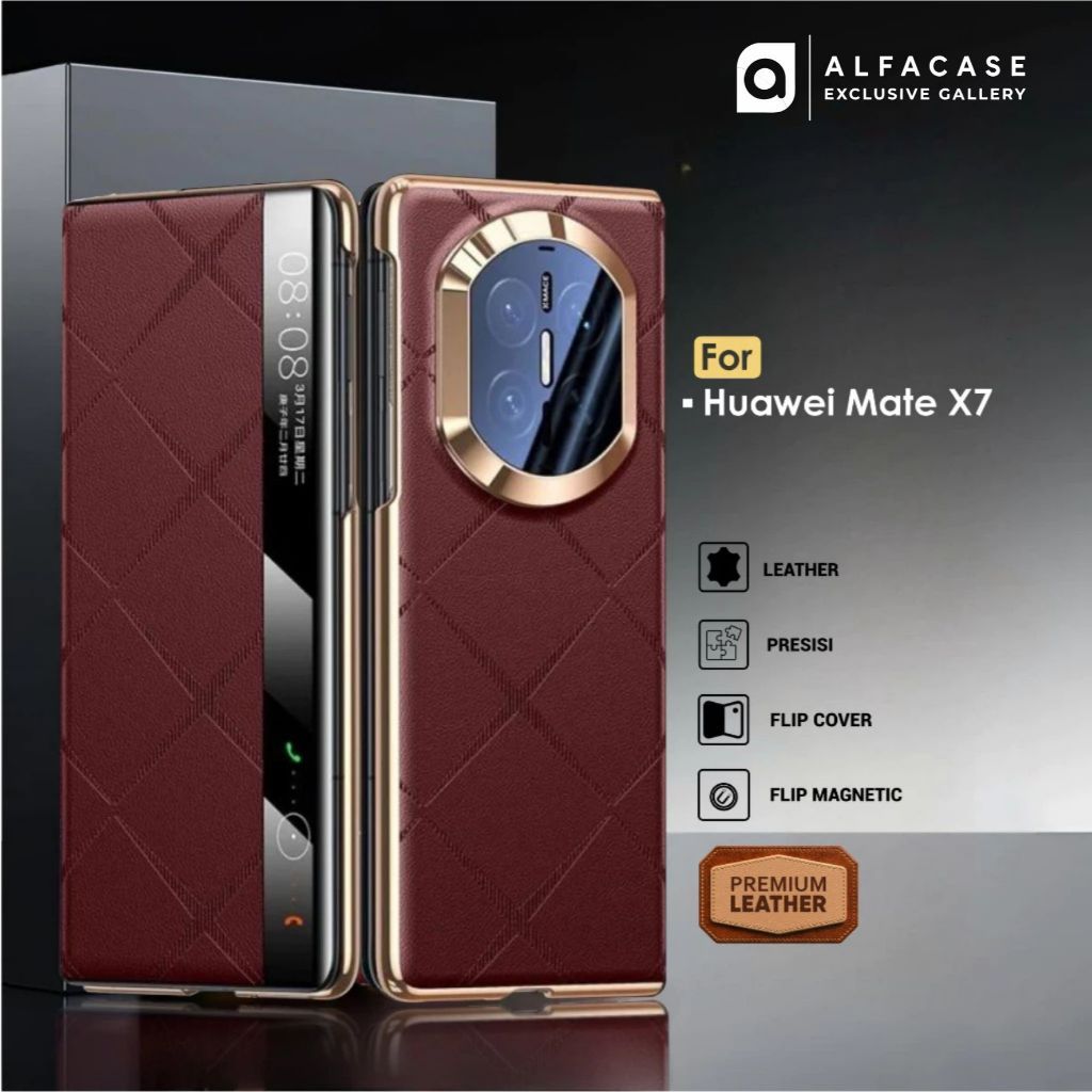 ALFACASE Case Huawei Mate X7 - Evander Flip Case - Casing Huawei Mate X7