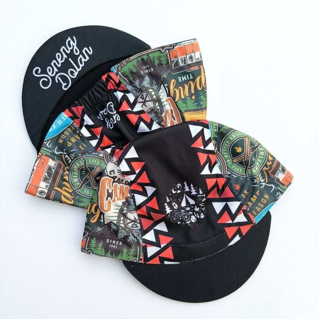 CYCLING CAP SENENG DOLAN  | TOPI SEPEDA FEDERAL CYCLE | TOPI SEPEDA FULL PRINTING | 100% POLYESTER B