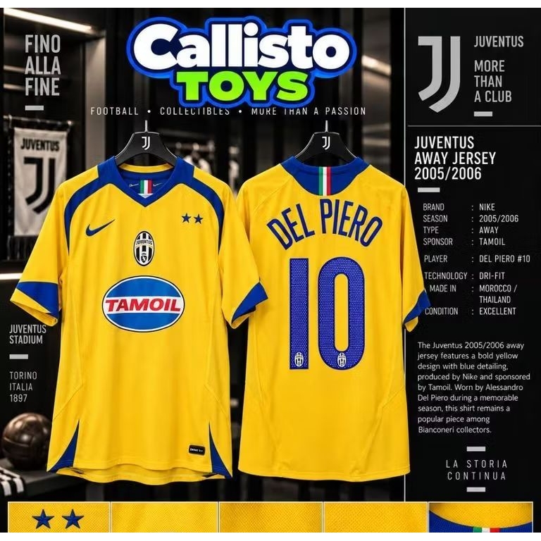 JERSEY DEL PIERO JUVENTUS AWAY TAHUN 2005 / 2006 SIZE M