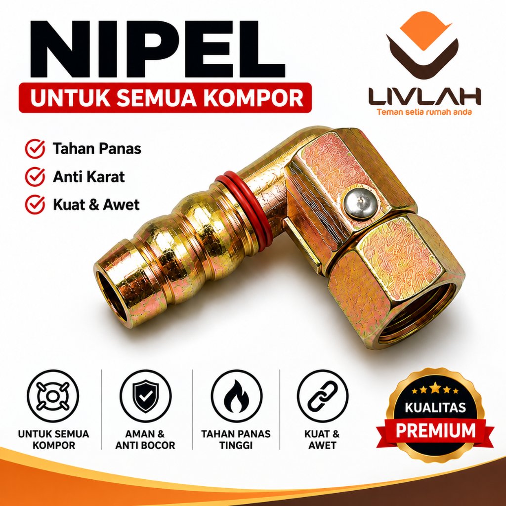 Nepel Kompor Gas Sambungan Selang Kompor Gas roaster nepel L