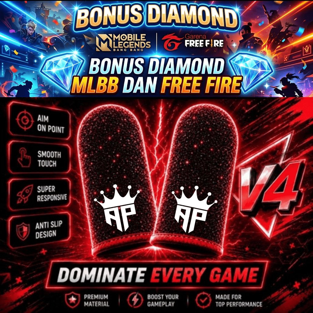 AP KING Sarung Jempol Gaming V4 Super Responsif | mobile legend - free fire - sarung jari Bonus Diam