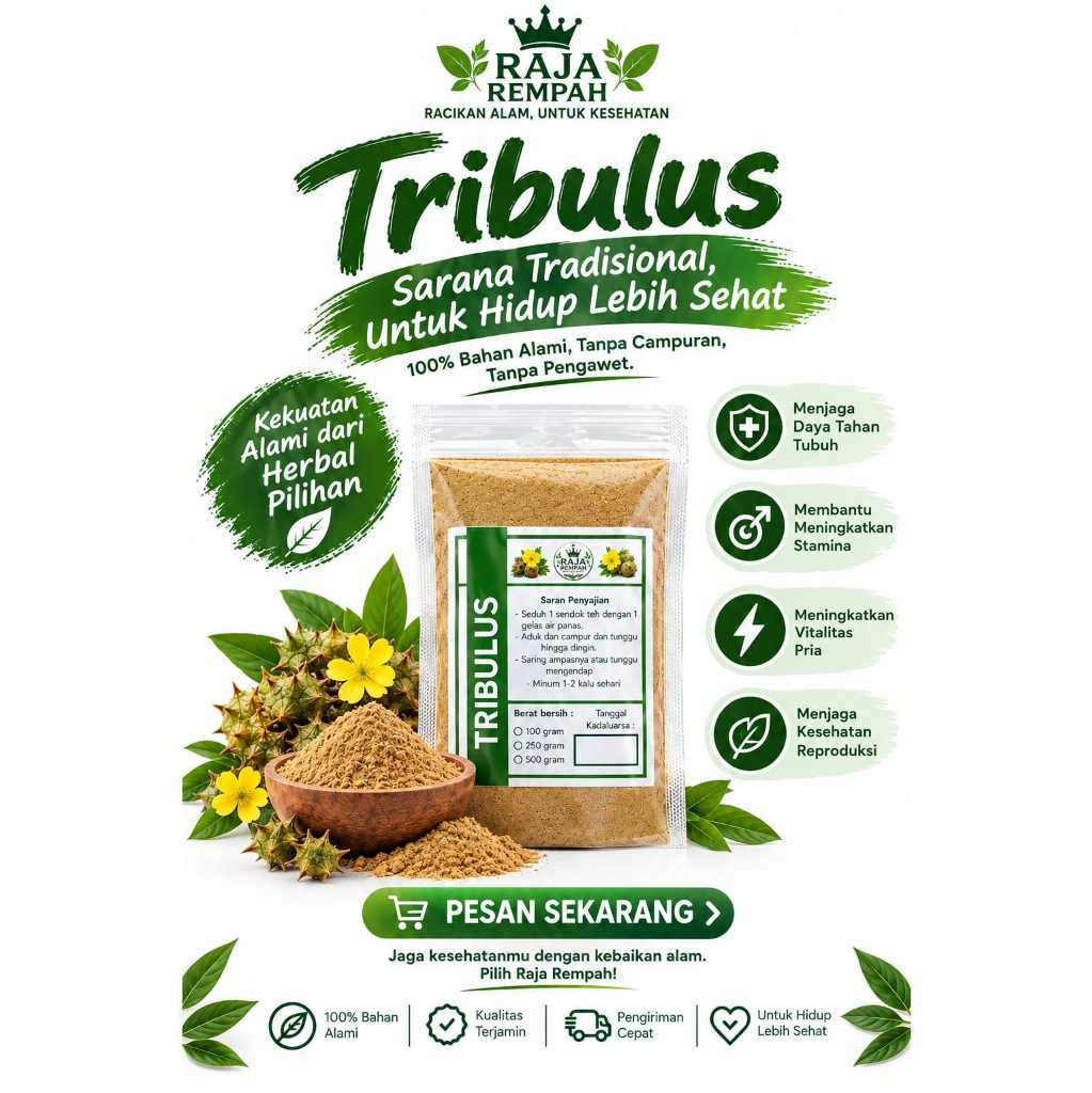 Tribulus bubuk 100gr dan 250gr Tribulus terrestris peningkat testosteron