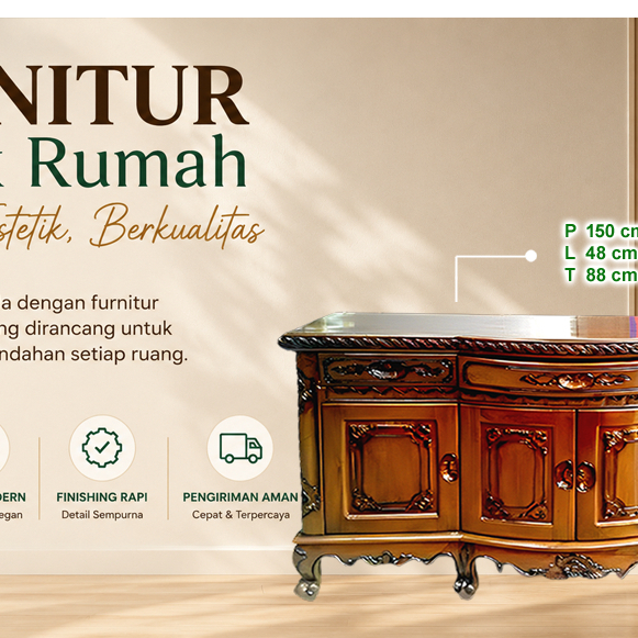 Bufet Indiana 150 cm Jati