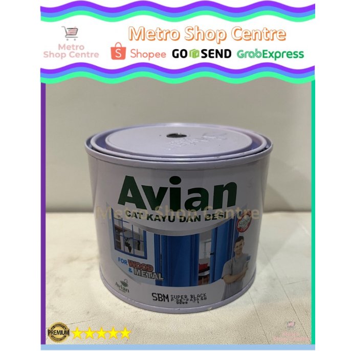 AVIAN - Cat Kayu Besi Avian High Gloss (Cepat Kering) 1/2 Kg Hitam Dop (SBM) Super Black Doff