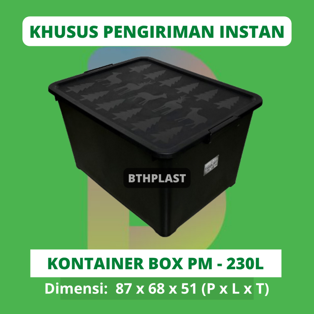 BOX CONTAINER 230 LITER JUMBO - Kotak Plastik Serbaguna / Kontainer Box Plastik / Container Box Mura