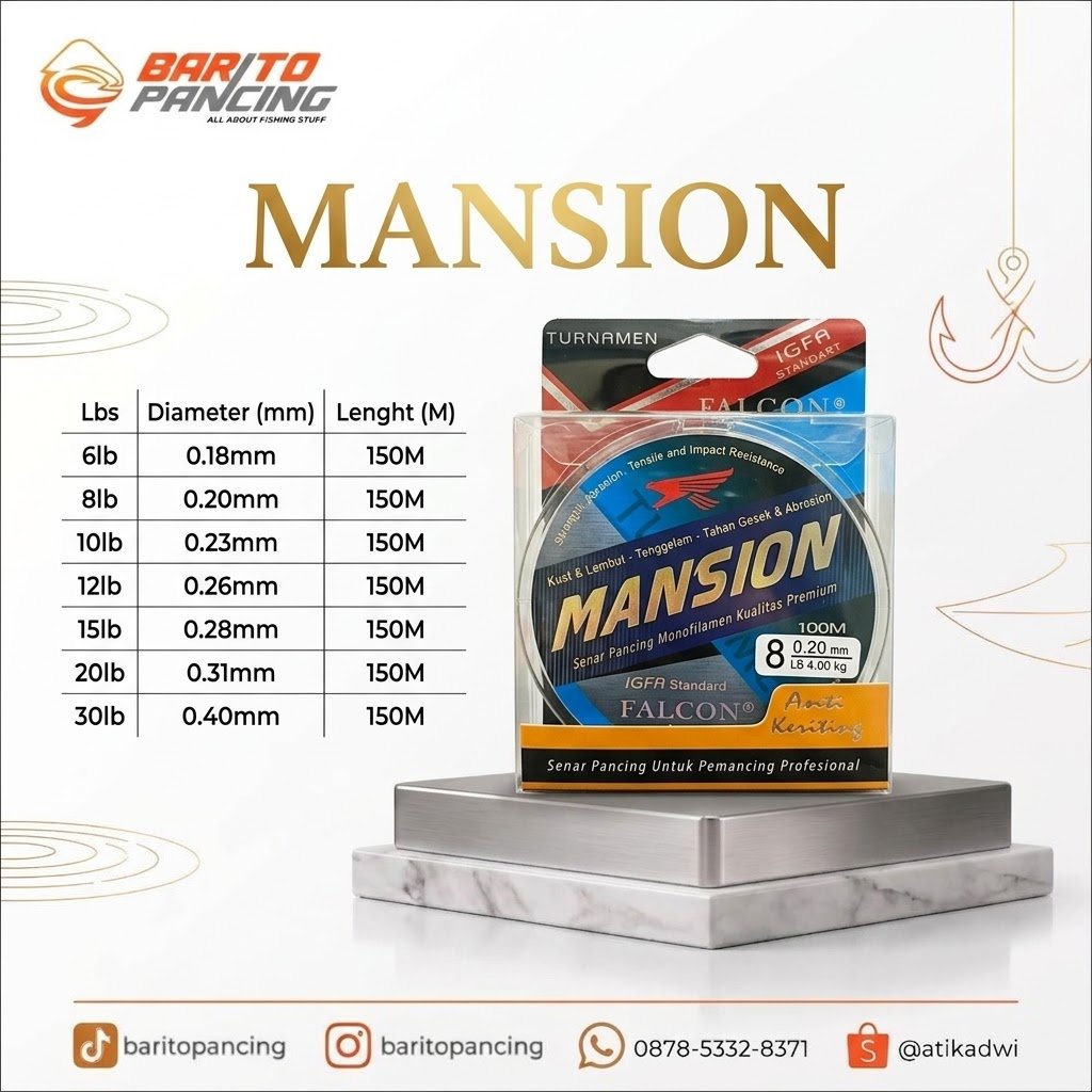 Nelon FALCON TURNAMEN MANSION Senar Pancing