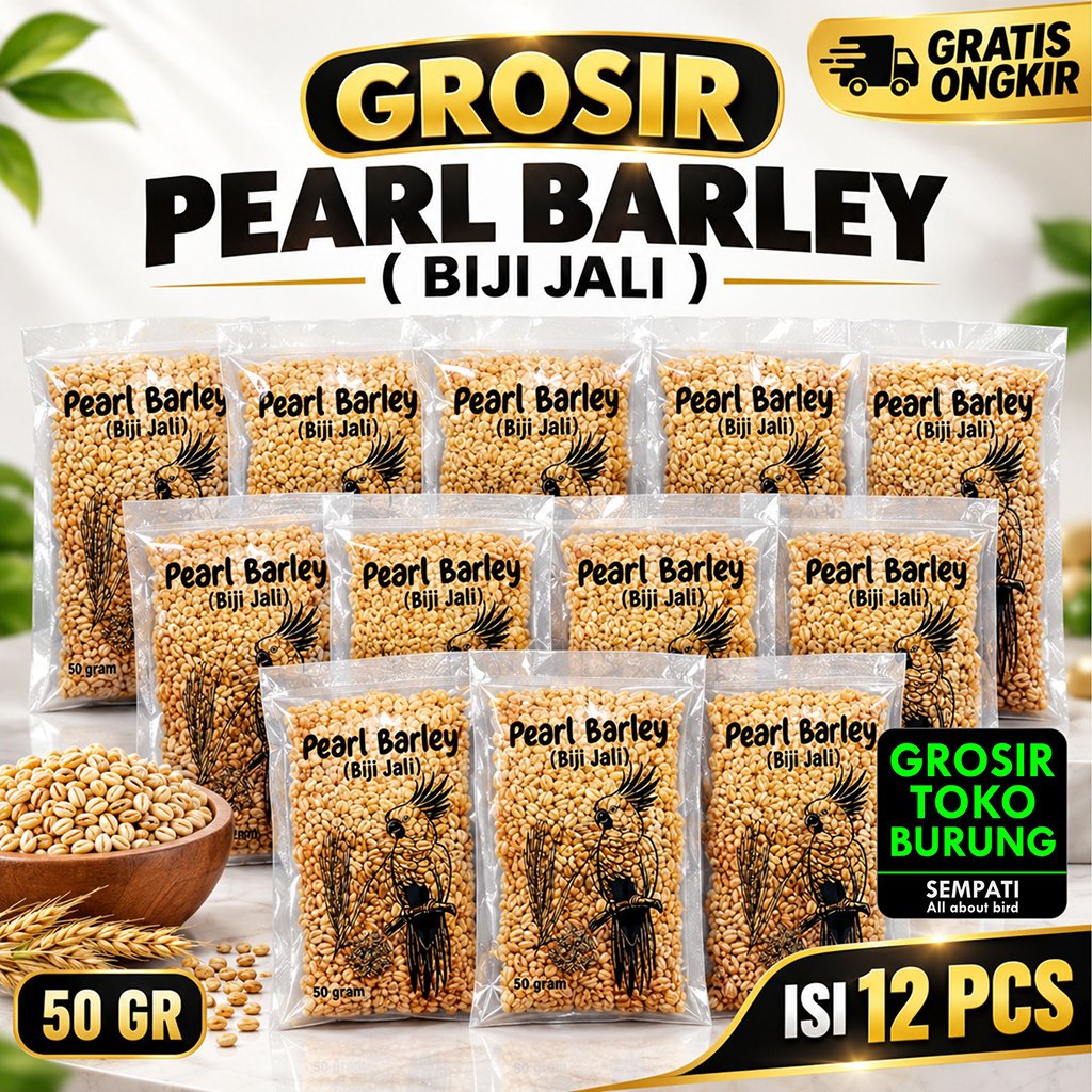 SEMPATI GROSIR Pearl Barley Biji Jali Grade A Import Holland 50Gr Shortiran Isi 12 Pcs Jelai Hanjeli