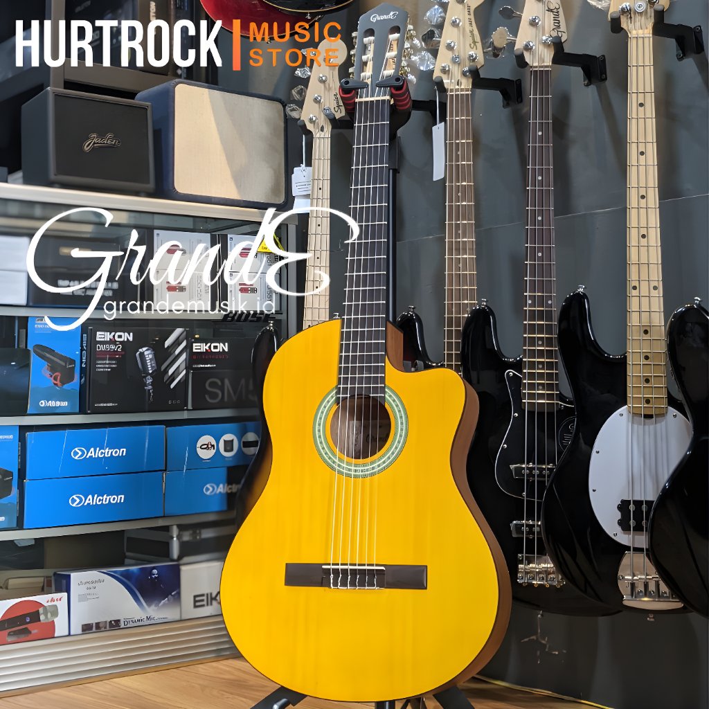 Grande Classic Nylon Gitar 3/4 IC 139 CNY Cutaway Natural Gitar Original