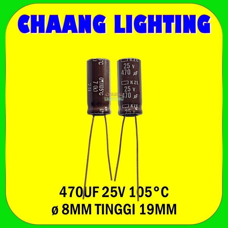 470UF 25V ELCO 470UF25V 105' CAPASITORE ELCO 470UF 25V 105' KAPASITOR ELKO 470 UF 25 VOLT 105'
