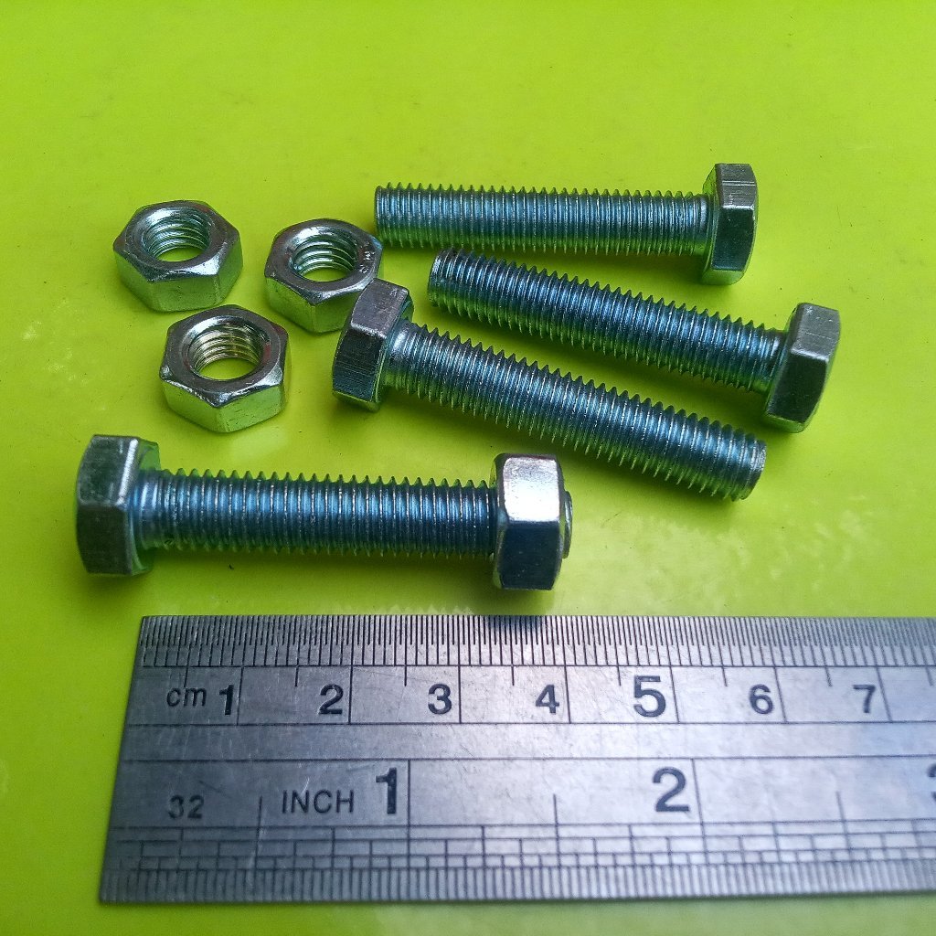 BAUT MUR PUTIH M8 X 40 / BMP M8 X 40 / BAUT M8X40 PUTIH / BAUD PUTIH M8 X 40 / BAUT 13 KUNCI 13