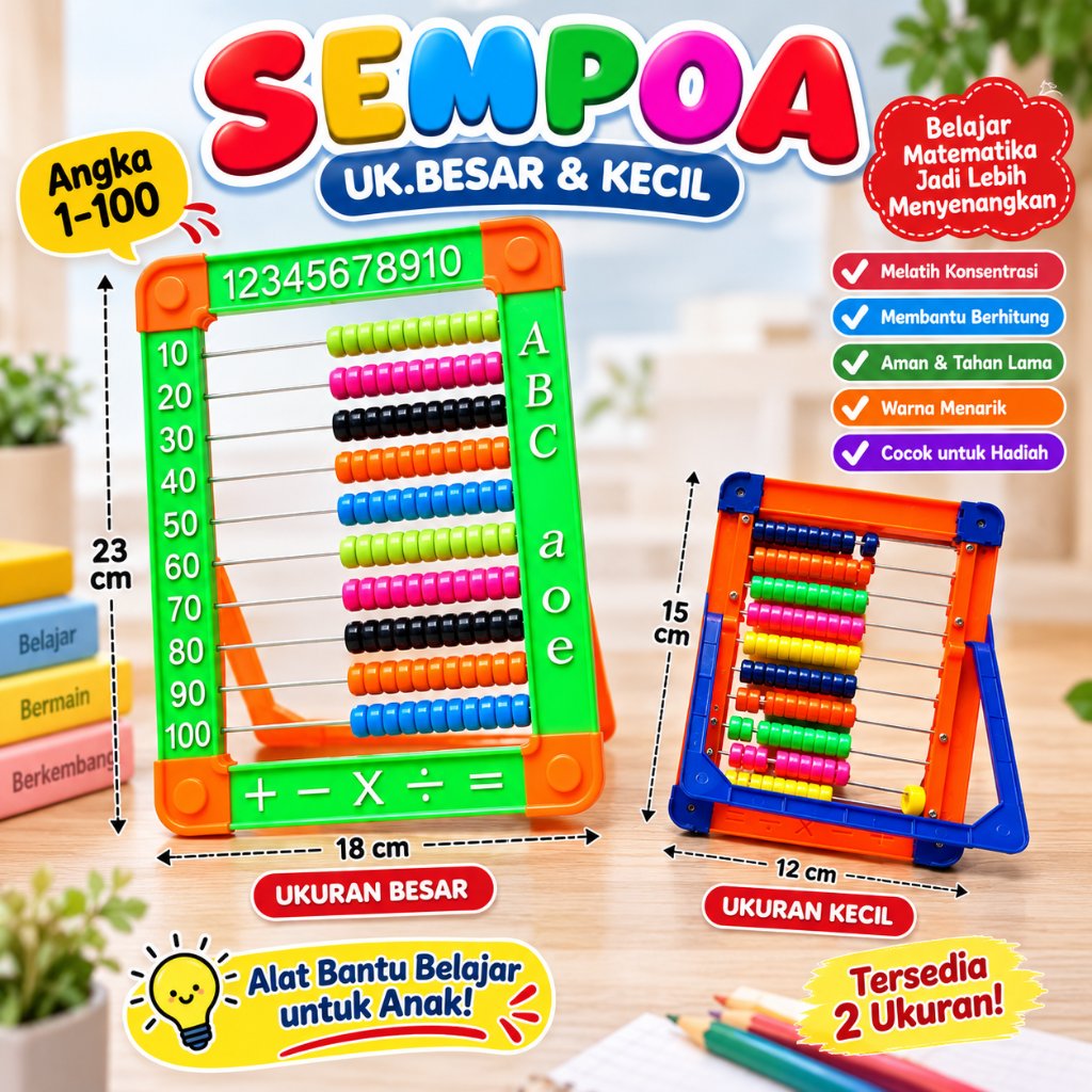 [ 1 PCS ] SEMPOA / ABACUS ALAT BERHITUNG / SEMPOA EDUKASI / SIMPOA / ABACUS