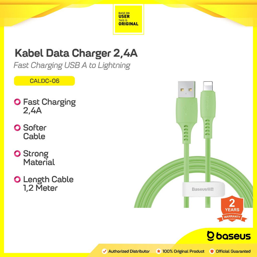 Baseus Kabel Data Charger Colourful USB A to Lightning 2.4A Fast Charging Iphone 5 5S 6 7 8 X XS XR 