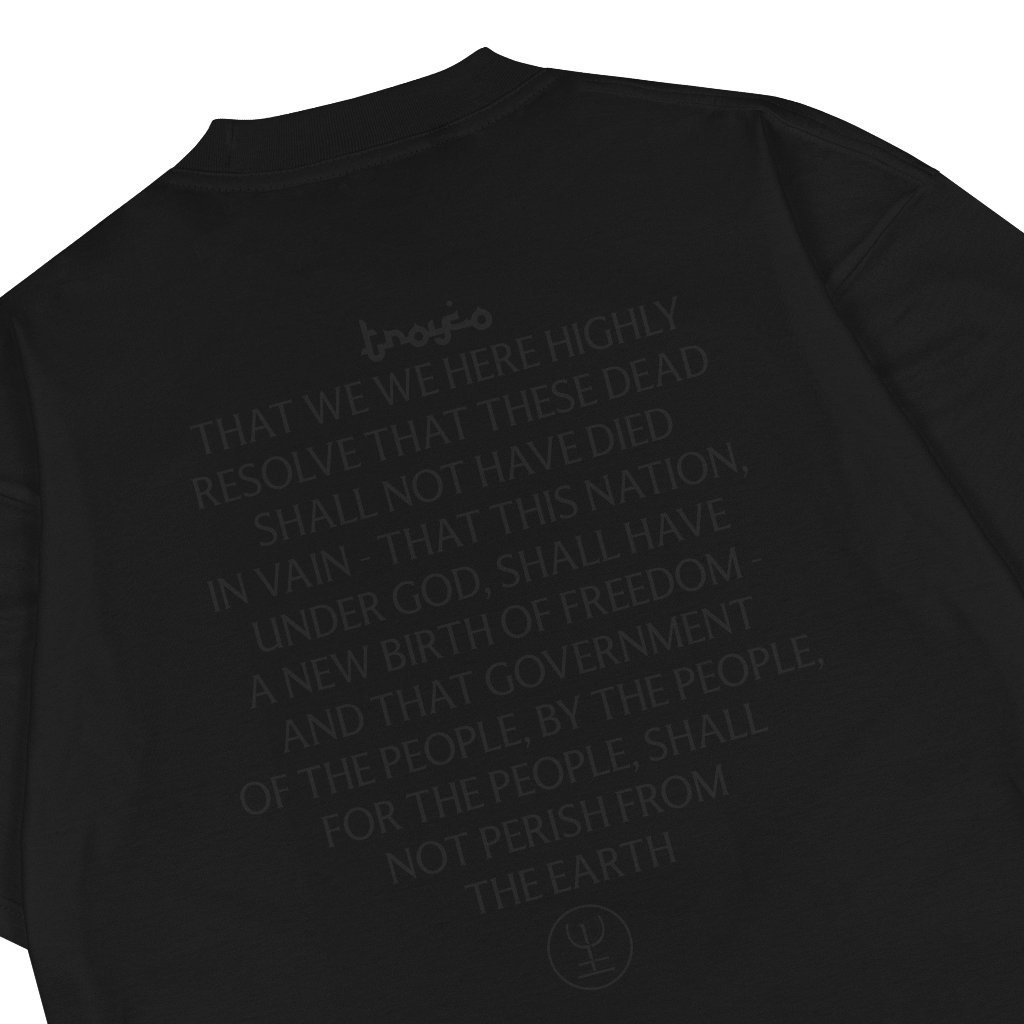 Troy Company Boxy Oversized T-Shirt Black New Birth Of Freedom - Kaos Boxy Oversize Hitam MBD 3717