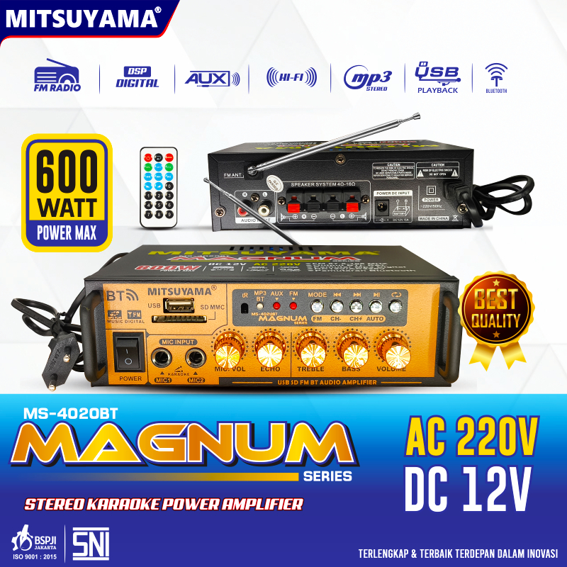 AMPLIFIER POWER MITSUYAMA MS-4020BT MAGNUM/REVOX/VOLTUNE | Amplifier Audio Mtsuyama Stereo Karaoke