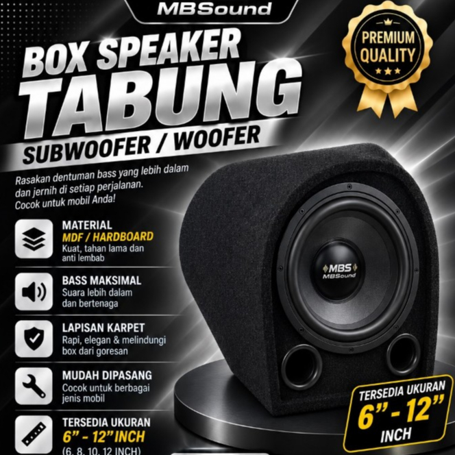 MBSound Box Speaker Tabung 6",8",10",12", Inch Bomber Woofer SubWoofer Bass Horeg Empuk bahan keteba