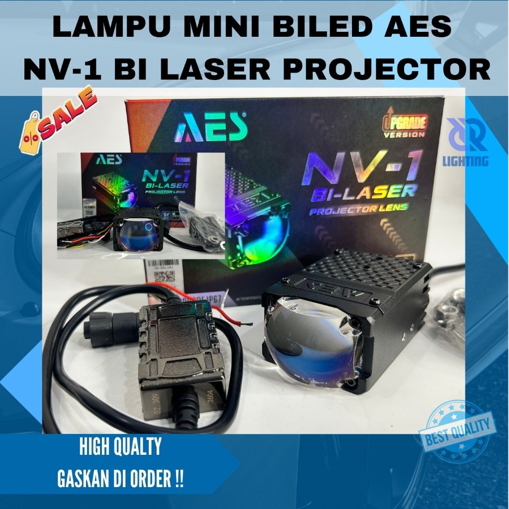 Lampu Mini Biled AES NV-1 Bi-Laser Projektor Lens Upgrade Version