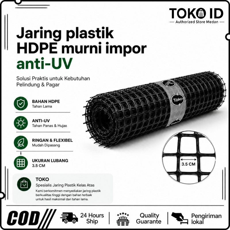 TOKO — Jaring Pagar Plastik HDPE Murni Import Anti UV | Jaring Plastik Serbaguna Tahan Lama