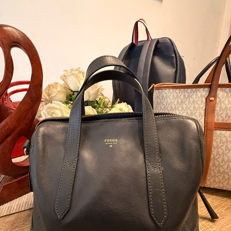 Fossil Sydney Satchel Bag Black PRELOVED BAG ORIGINAL - Tas Preloved Koleksi Pribadi