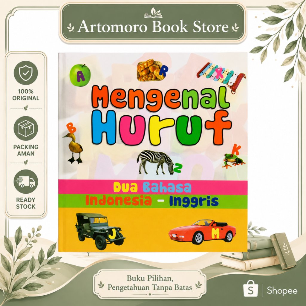 Buku Anak Mengenal Huruf 3 Bahasa Indonesia Inggris Arab | Belajar Abjad PAUD TK | Bee Media Kidz