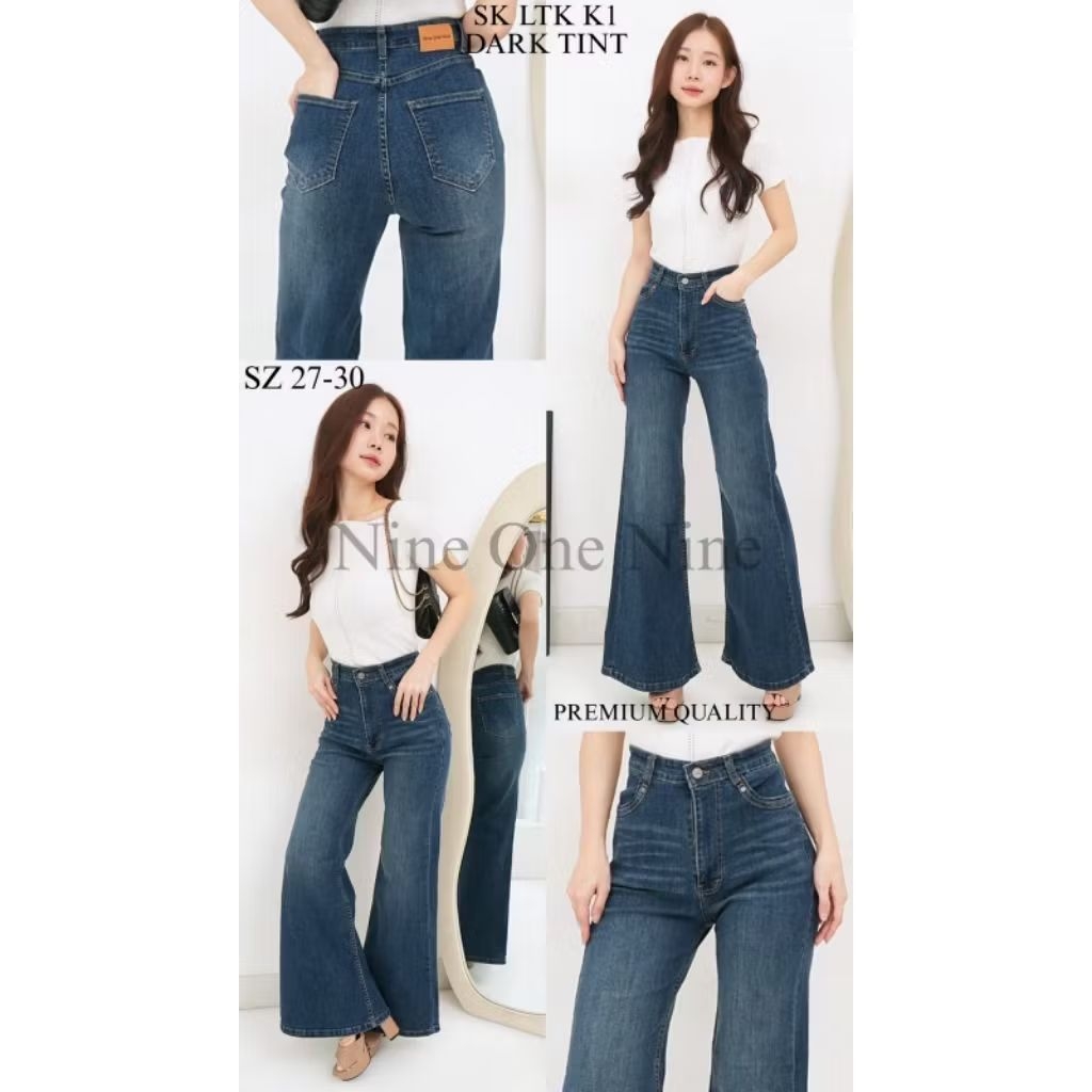 Celana Skena Jeans Wanita Dark Tint Bahan Softjeans Stretch Nine One Nine Jeans Import Quality