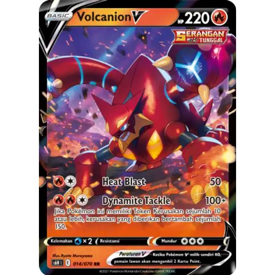ID Volcanion V 014/070 S6H Ganjur Salju Perak | Kartu Pokemon TCG | KartuRR